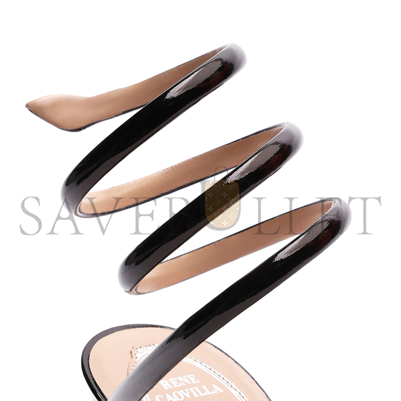 RENÉ CAOVILLA CLEO METALLIC BLACK SANDAL 105 C12351